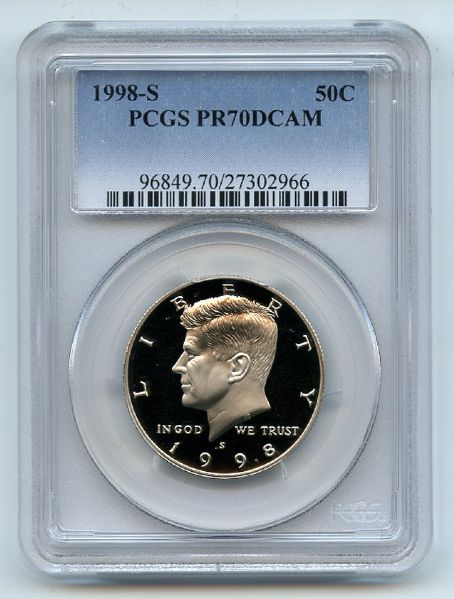1998 S 50C Kennedy Half Dollar Proof PCGS PR70DCAM