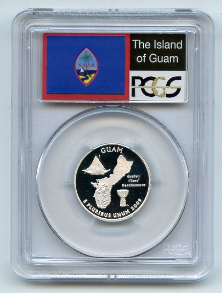 2009 S 25C Silver Guam Quarter PCGS PR70DCAM