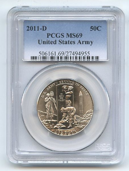 2011 D 50C US Army Commemorative PCGS MS69