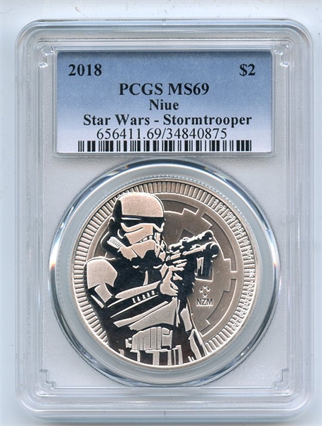 2018 $2 Niue 1 oz Silver Star Wars Stormtrooper PCGS MS69