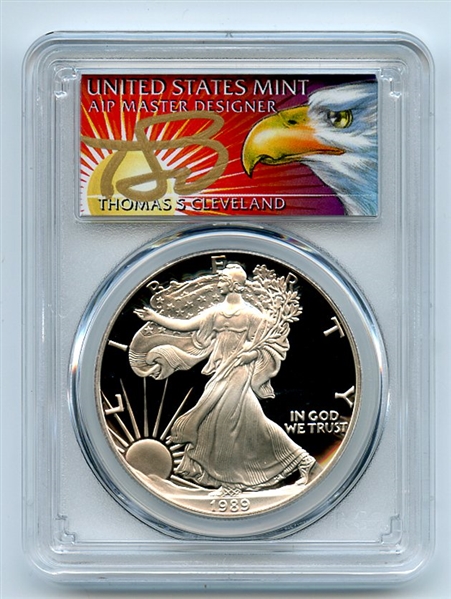 1989 S $1 Proof American Silver Eagle 1oz PCGS PR69DCAM Thomas Cleveland Eagle