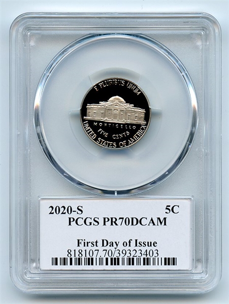 2020 S 5C Jefferson Nickel PCGS PR70DCAM FDOI Thomas Cleveland Eagle
