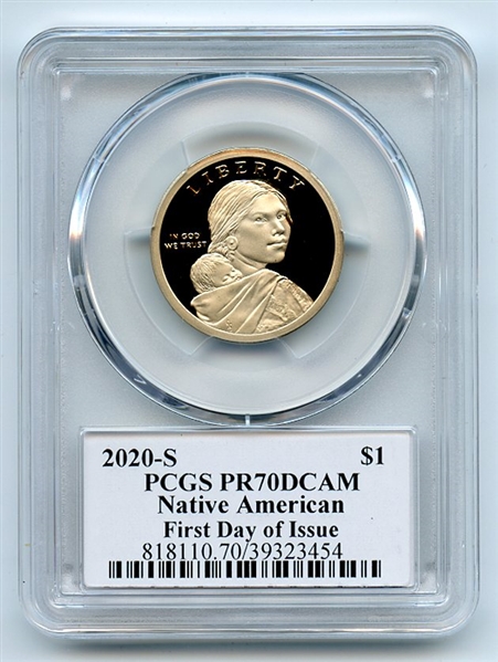 2020 S $1 Sacagawea Dollar PCGS PR70DCAM FDOI Thomas Cleveland Eagle