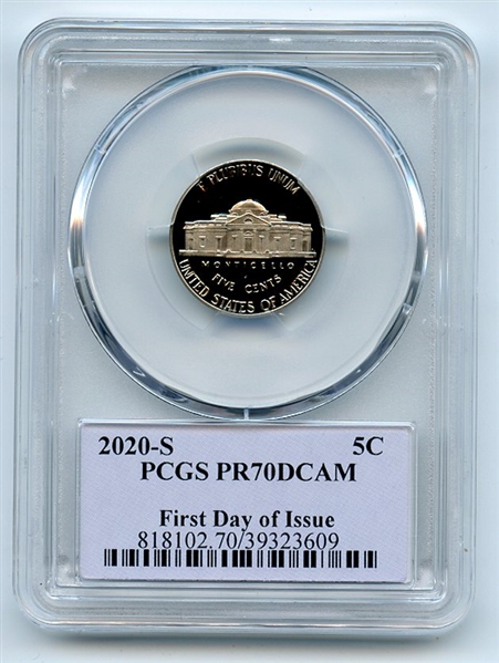 2020 S 5C Jefferson Nickel PCGS PR70DCAM FDOI Thomas Cleveland Native