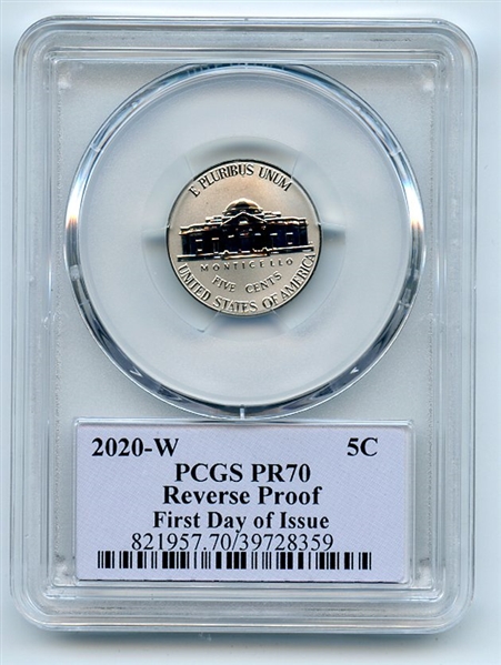 2020 W 5C Jefferson Nickel Reverse Proof PCGS PR70 FDOI Thomas Cleveland Native