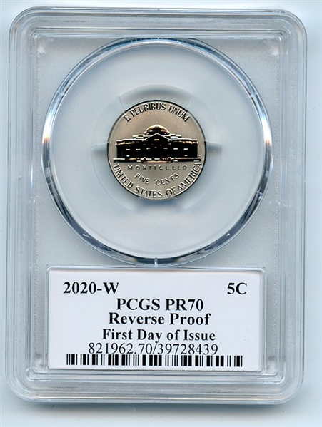 2020 W 5C Jefferson Nickel Reverse Proof PCGS PR70 FDOI Leonard Buckley