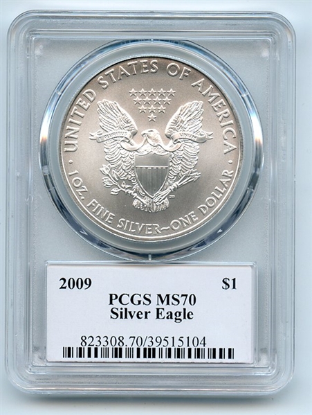 2009 $1 American Silver Eagle Dollar 1oz PCGS MS70 Thomas Cleveland Arrows