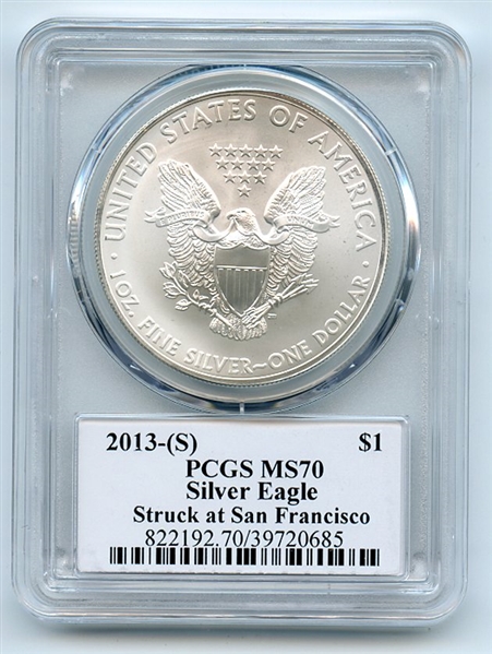 2013 (S) $1 American Silver Eagle Dollar 1oz PCGS MS70 Thomas Cleveland Arrows