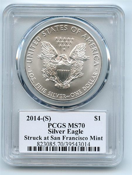 2014 (S) $1 American Silver Eagle Dollar 1oz PCGS MS70 Thomas Cleveland Eagle