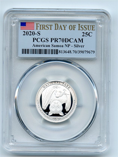 2020 S 25C Silver American Samoa Quarter PCGS PR70DCAM First Day of Issue