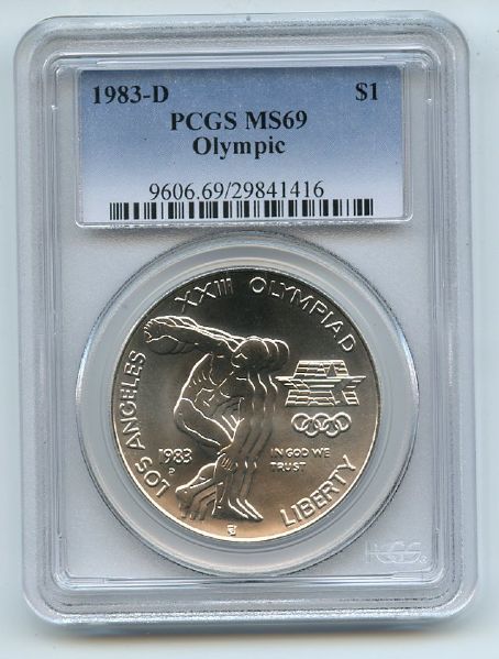 1983 D $1 Olympic Silver Commemorative Dollar PCGS MS69