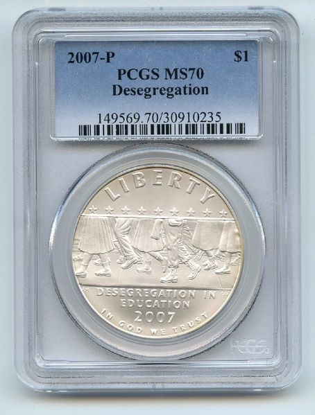 2007 P $1 Little Rock Silver Commemorative Dollar PCGS MS70