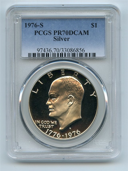 1976 S $1 Silver Ike Eisenhower Dollar Proof PCGS PR70DCAM