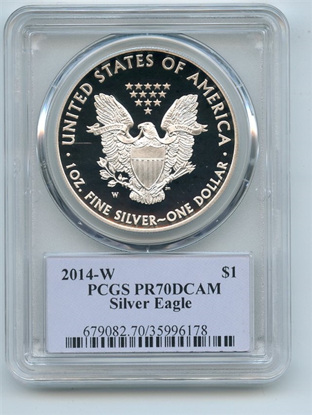 2014 W $1 Proof American Silver Eagle 1oz PCGS PR70DCAM Thomas Cleveland Native