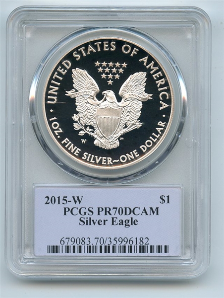 2015 W $1 Proof American Silver Eagle 1oz PCGS PR70DCAM Thomas Cleveland Native