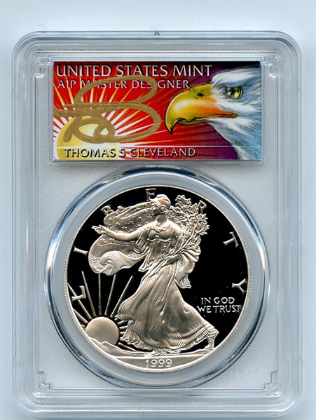 1999 P $1 Proof American Silver Eagle 1oz PCGS PR69DCAM Thomas Cleveland Eagle