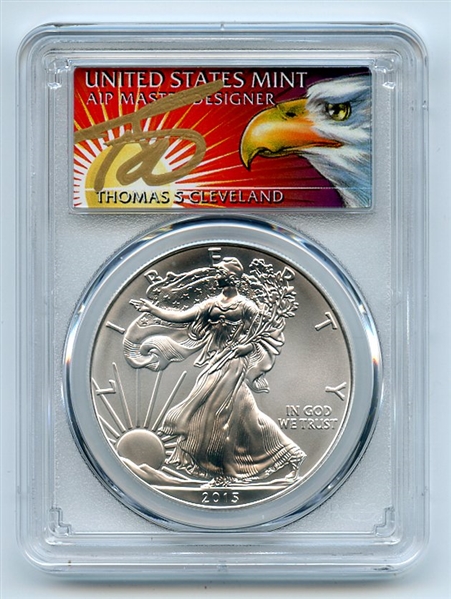 2015 $1 American Silver Eagle PCGS MS70 Thomas Cleveland Eagle