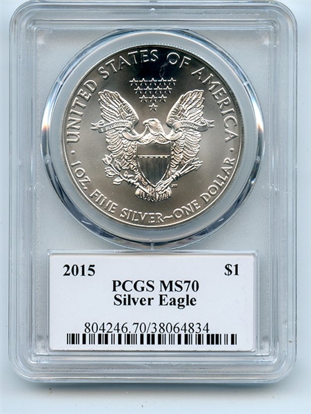 2015 $1 American Silver Eagle PCGS MS70 Thomas Cleveland Eagle