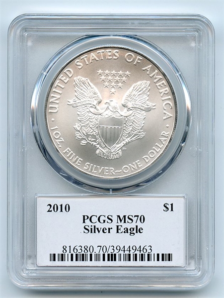 2010 $1 American Silver Eagle Dollar PCGS MS70 Thomas Cleveland Arrows