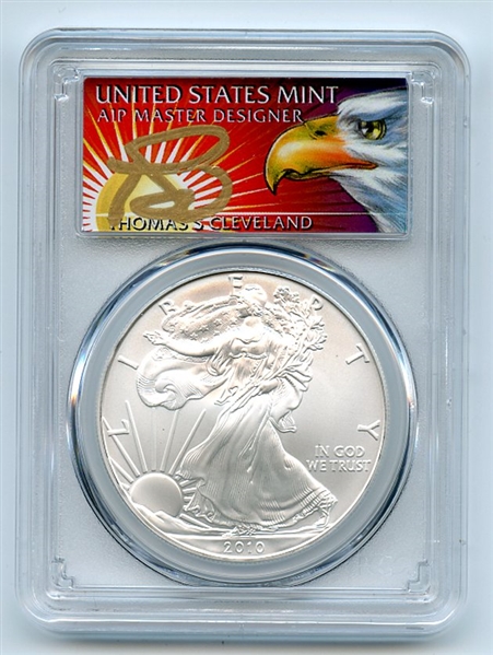2010 $1 American Silver Eagle Dollar PCGS MS70 Thomas Cleveland Eagle