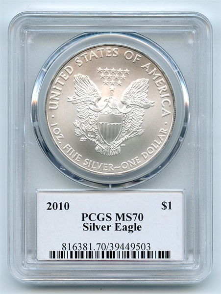 2010 $1 American Silver Eagle Dollar PCGS MS70 Thomas Cleveland Eagle