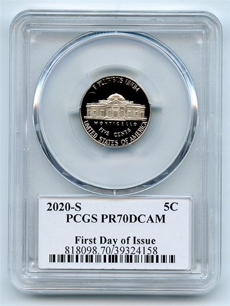 2020 S 5C Jefferson Nickel PCGS PR70DCAM FDOI Leonard Buckley