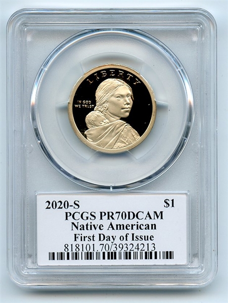 2020 S $1 Sacagawea Dollar PCGS PR70DCAM FDOI Leonard Buckley