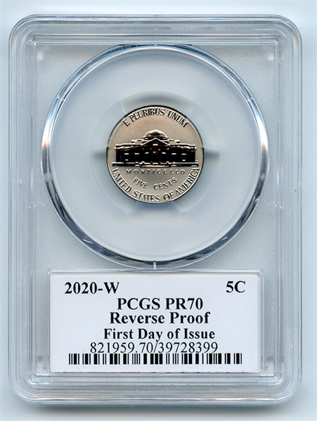 2020 W 5C Jefferson Nickel Reverse Proof PCGS PR70 FDOI Thomas Cleveland Eagle