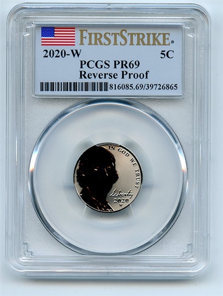 2020 W 5C Jefferson Nickel Reverse Proof PCGS PR69 First Strike