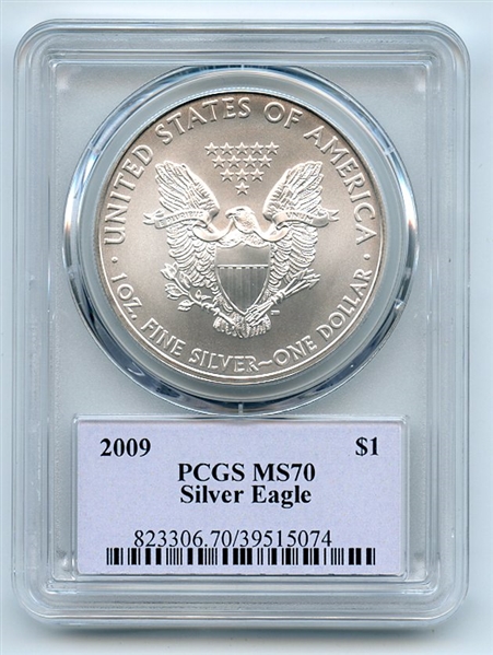 2009 $1 American Silver Eagle Dollar 1oz PCGS MS70 Thomas Cleveland Native