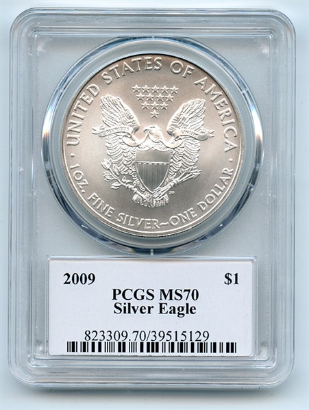 2009 $1 American Silver Eagle Dollar 1oz PCGS MS70 Leonard Buckley