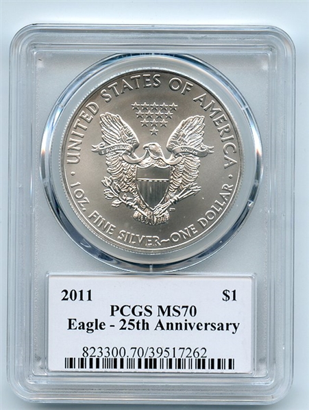2011 $1 American Silver Eagle Dollar 1oz PCGS MS70 Leonard Buckley