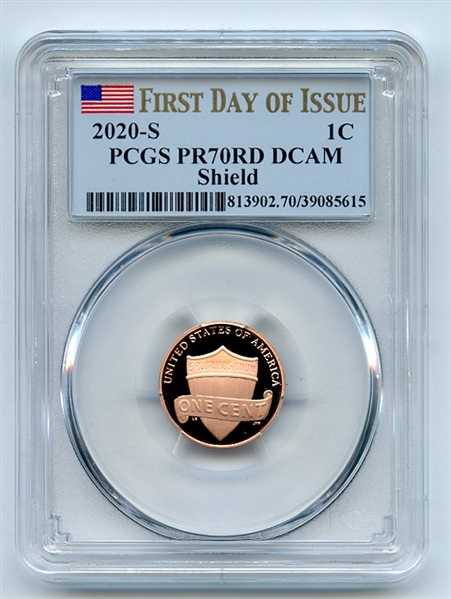 2020 S 1C Lincoln Cent PCGS PR70DCAM First Day of Issue