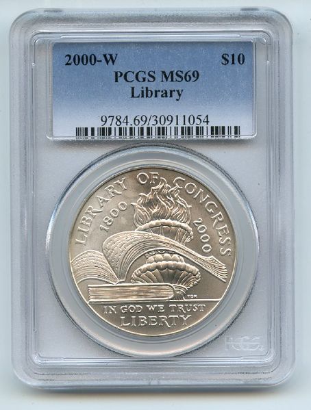 2000 P $1 Library of Congress Silver Commemorative Dollar PCGS MS69