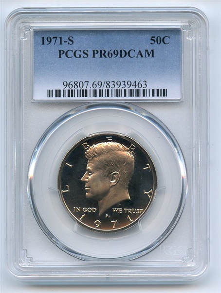 1971 S 50C Kennedy Half Dollar PCGS PR69DCAM
