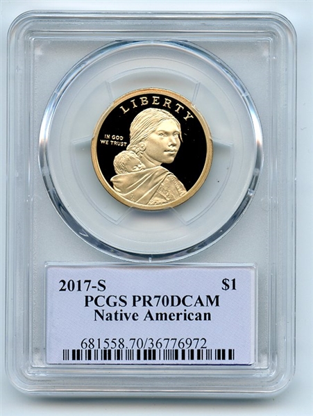 2017 S $1 Sacagawea Dollar PCGS PR70DCAM Thomas Cleveland 