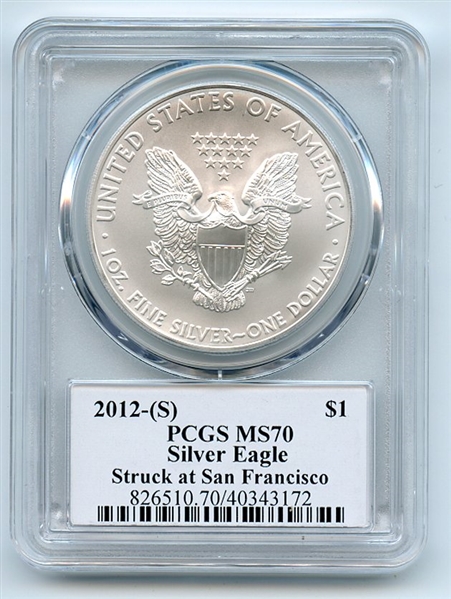 2012 (S) $1 American Silver Eagle 1oz Dollar PCGS MS70 Thomas Cleveland Arrows