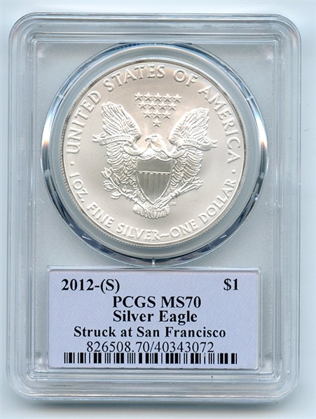 2012 (S) $1 American Silver Eagle 1oz Dollar PCGS MS70 Thomas Cleveland Native