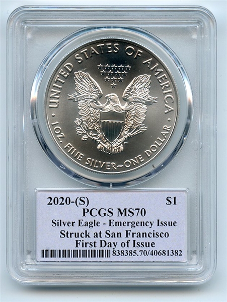 2020 (S) $1 Silver Eagle Emergency Issue PCGS MS70 FDOI Thomas Cleveland Native