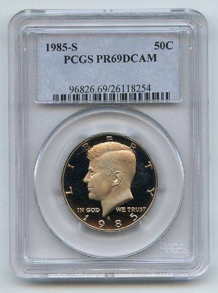 1985 S 50C Kennedy Half Dollar Proof PCGS PR69DCAM