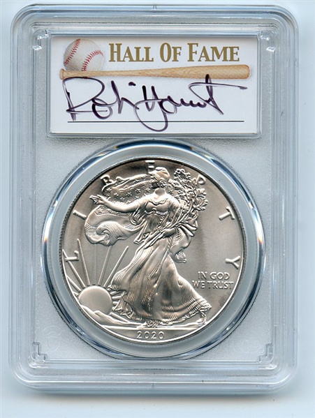 2020 (S) $1 Silver Eagle Emergency Issue PCGS MS70 FDOI Robin Yount