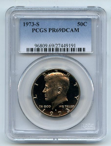 1973 S 50C Kennedy Half Dollar Proof PCGS PR69DCAM