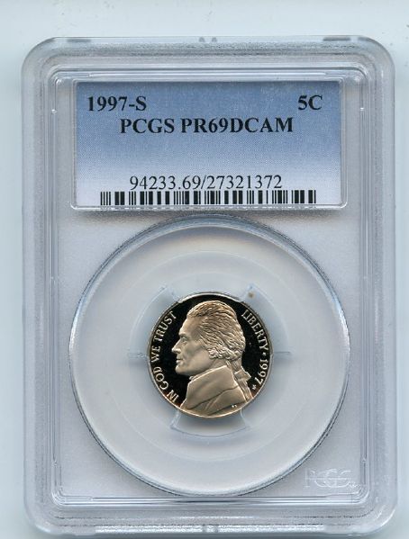 1997 S 5C Jefferson Nickel Proof PCGS PR69DCAM