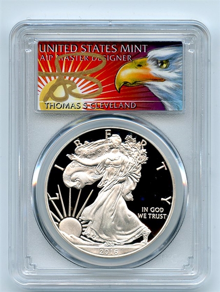 2016 W $1 Proof American Silver Eagle 1oz PCGS PR69DCAM Thomas Cleveland Eagle