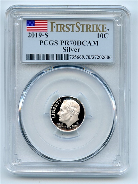 2019 S 10C Silver Roosevelt Dime PCGS PR70DCAM First Strike