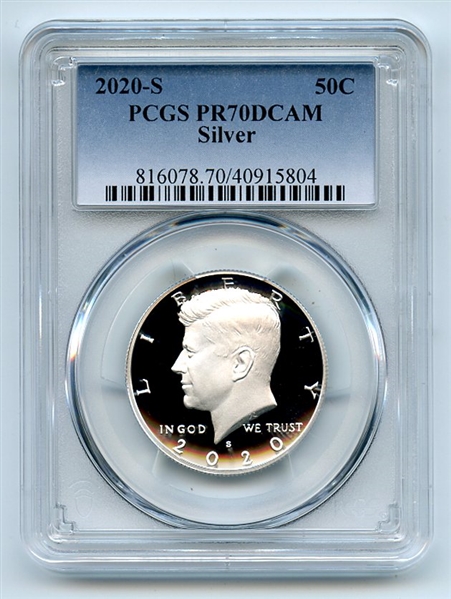 2020 S 50C Silver Kennedy Half Dollar PCGS PR70DCAM