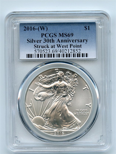 2016 (W) $1 American Silver Eagle 1oz Dollar PCGS MS69