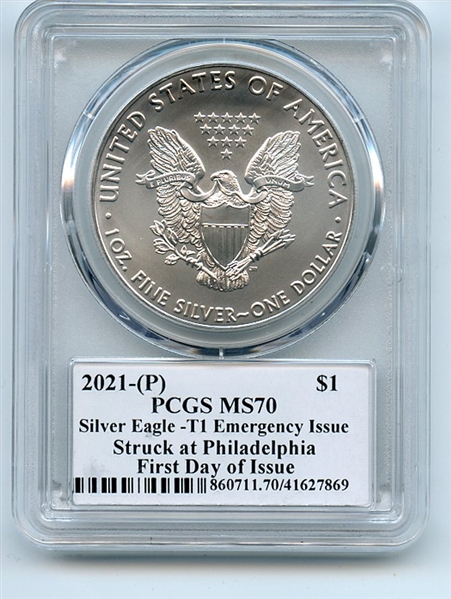 2021 (P) $1 Emergency Issue American Silver Eagle 1oz PCGS MS70 FDI Fred Haise