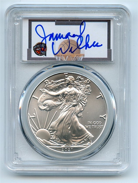 2021 (P) $1 Emergency Issue American Silver Eagle PCGS MS70 FDOI Jamaal Wilkes