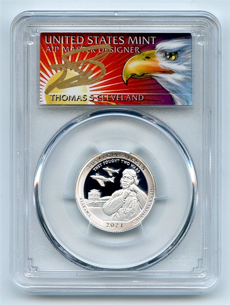 2021 S 25C Silver Tuskegee Airmen Quarter PCGS PR70DCAM FS Cleveland Eagle